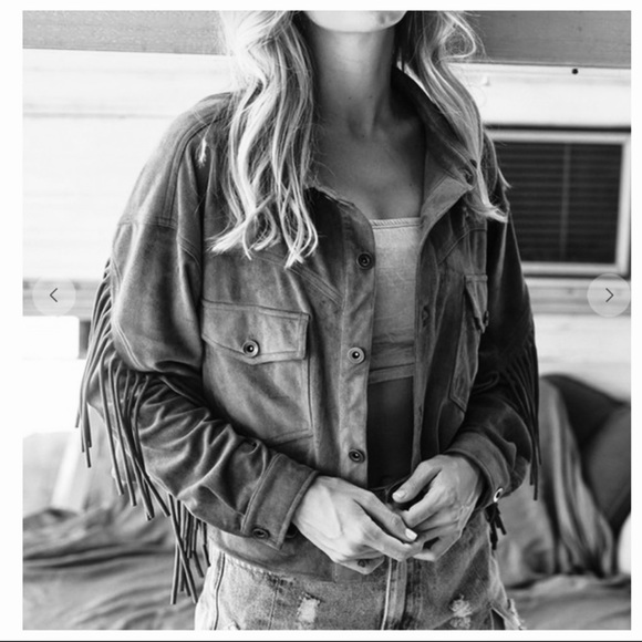 NWT Hippie Boho Chic  Fringe Faux Suede Jacket - Picture 2 of 4
